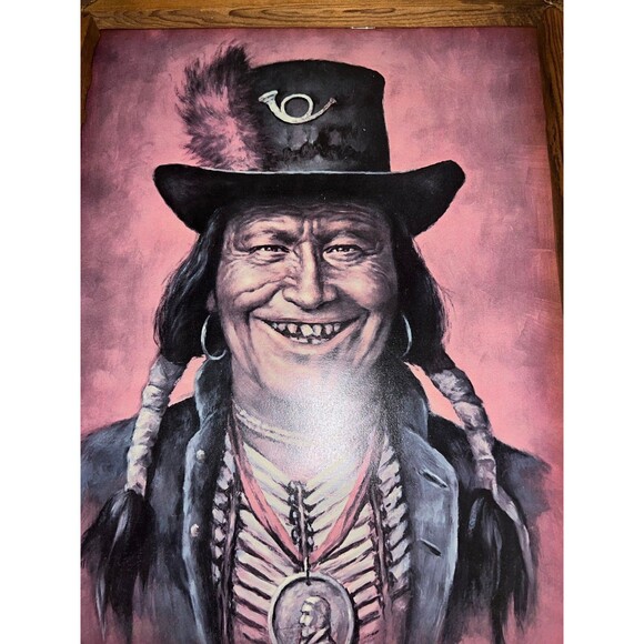 Vintage Native American Framed Paintings Prints by Bill Hampton, unique gift - Picture 5 of 11